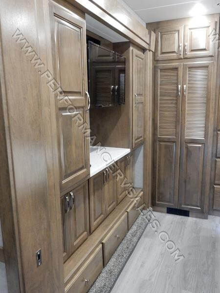2022 Showhauler Motorhome Conversion 35QQSSL master bedroom cabinets