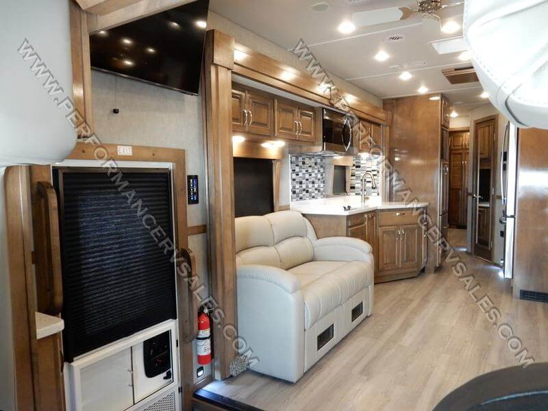 2022 Showhauler Motorhome Conversion 35QQSSL door & living area