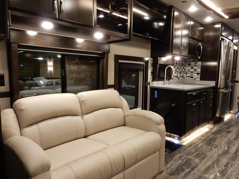 2022 Showhauler Motorhome Conversion 36KTssl-b interior - loveseat