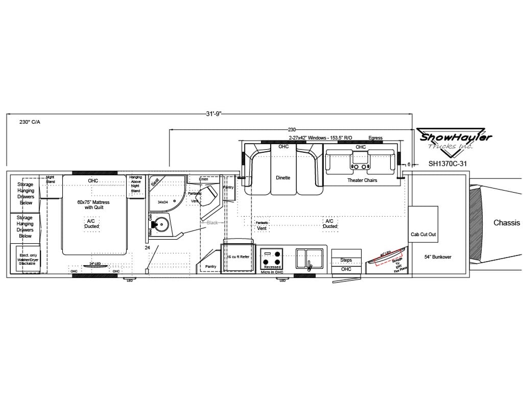2024 Showhauler Toy Hauler Conversion SH1370C-31 Floor Plan