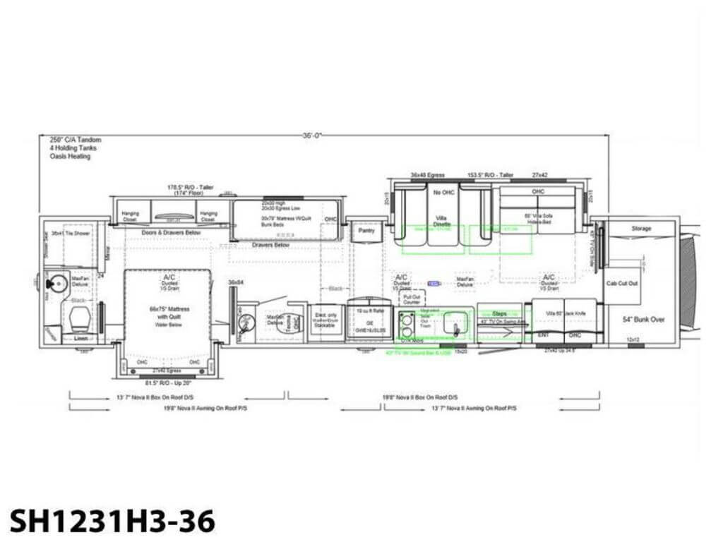 2024 Showhauler Motorhome Conversion SH1231H3-36 Floor Plan
