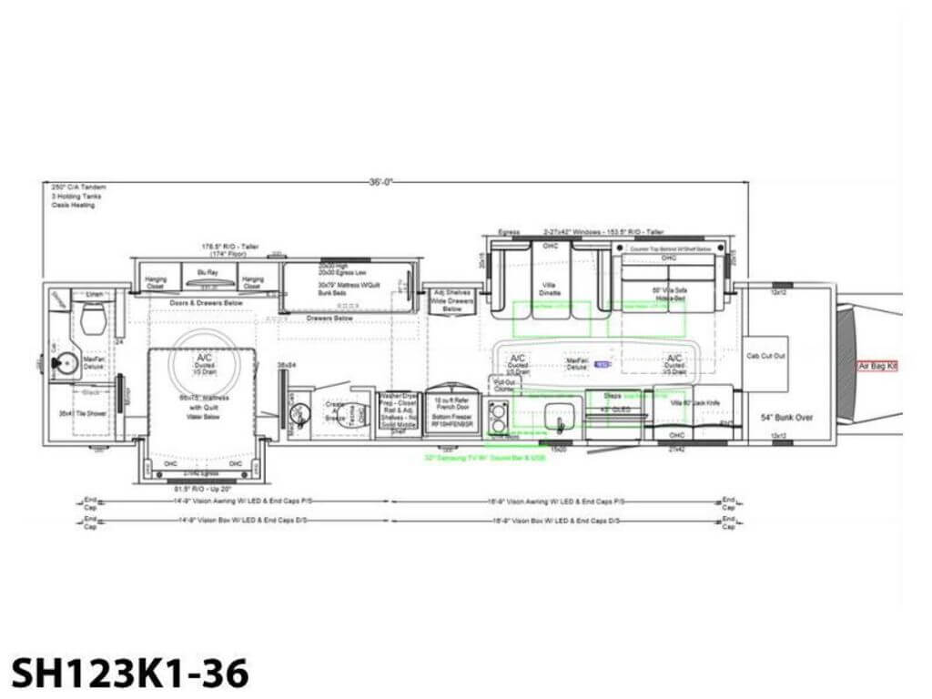 2024 Showhauler Motorhome Conversion SH123K1-36 Floor Plan