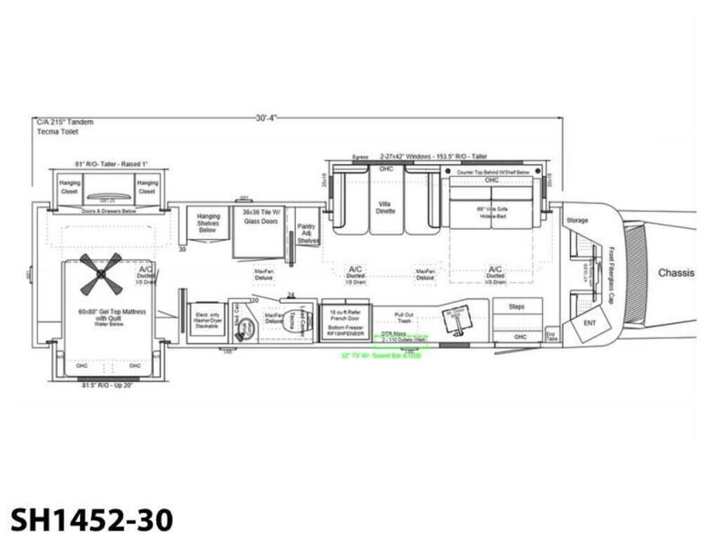 2024 Showhauler Motorhome Conversion SH1452-30 Floor Plan