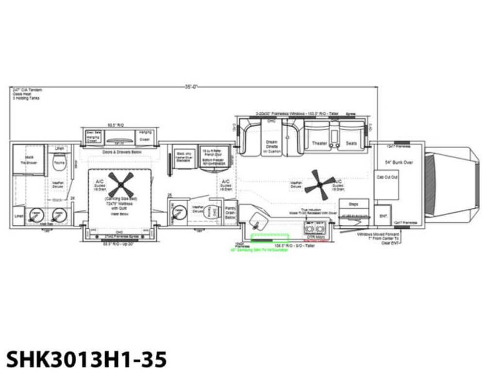 2024 Showhauler Motorhome Conversion SHK3013H1-35 Floor Plan