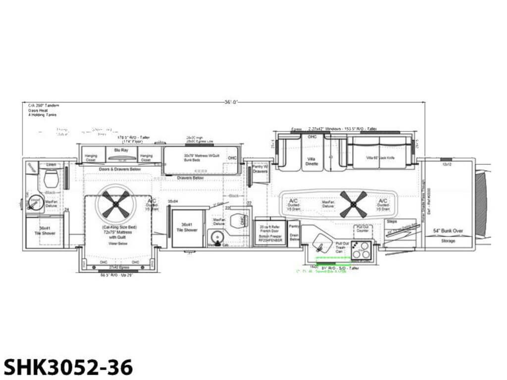 2024 Showhauler Motorhome Conversion SHK3052-36 Floor Plan