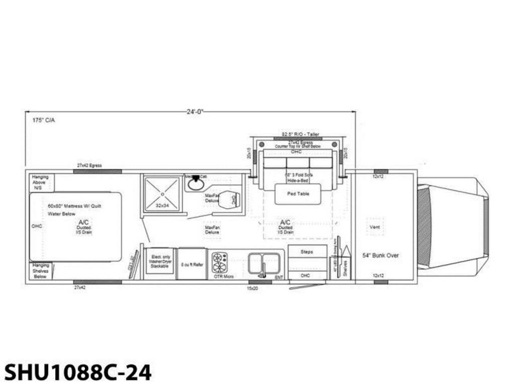 2024 Showhauler Motorhome Conversion SHU1088C-24 Floor Plan