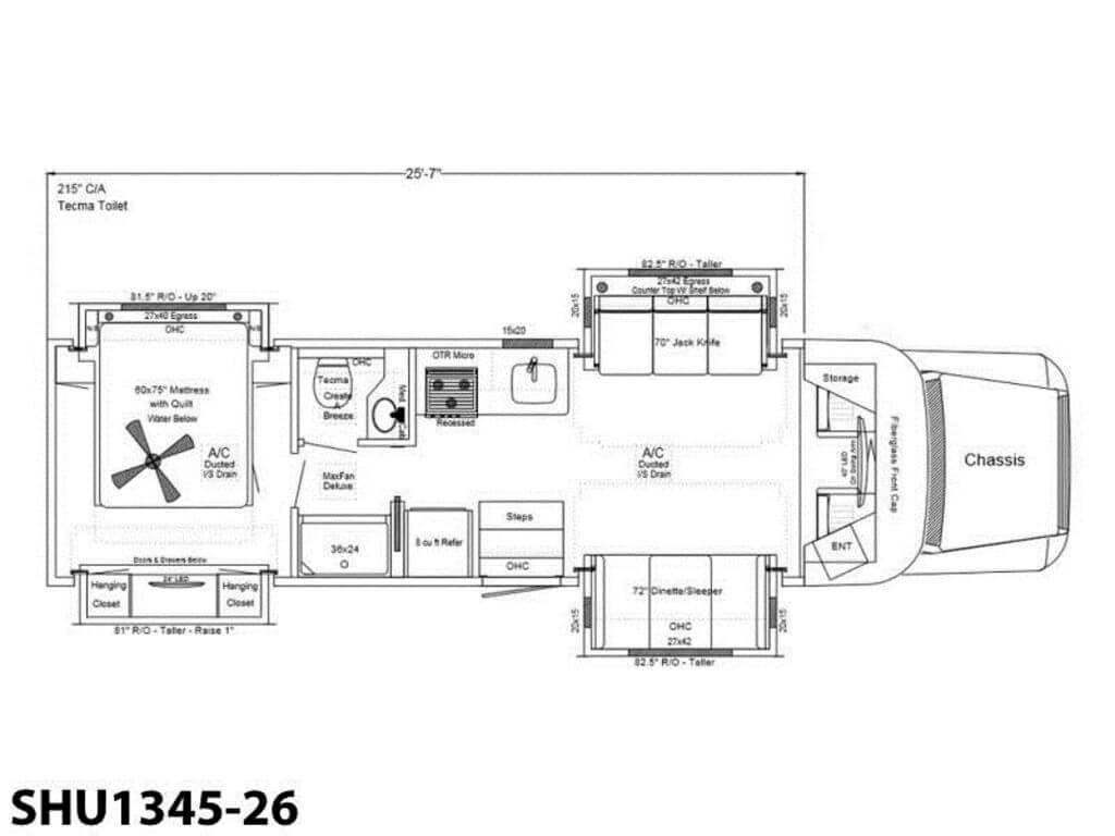 2024 Showhauler Motorhome Conversion SHU1345-26 Floor Plan