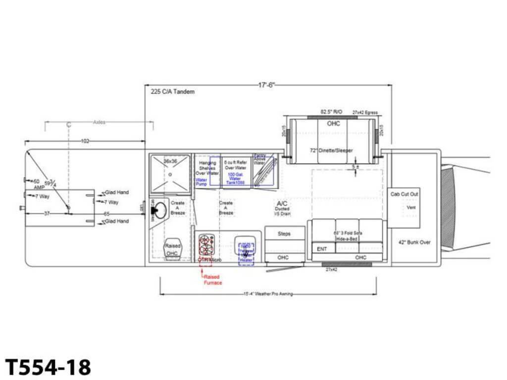 2024 Showhauler Toterhome Conversion T554-18 Floor Plan