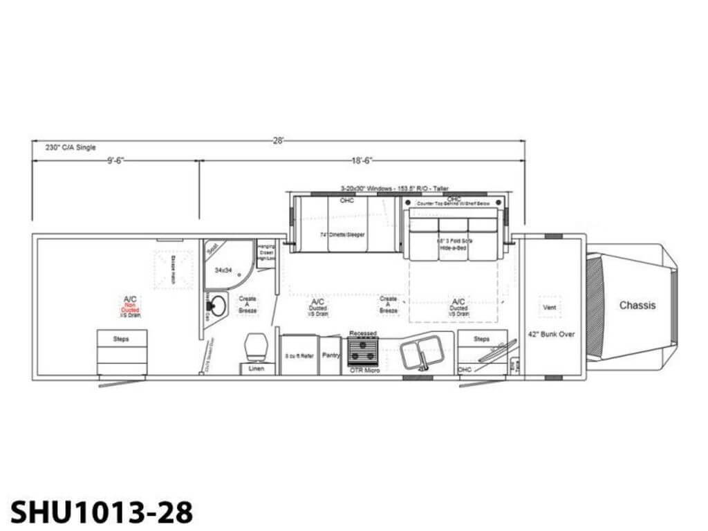2024 Showhauler Toy Hauler Conversion SHU1013-28 Floor Plan